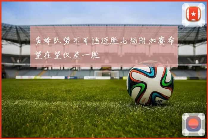 黄蜂队势不可挡连胜七场附加赛希望在望仅差一胜